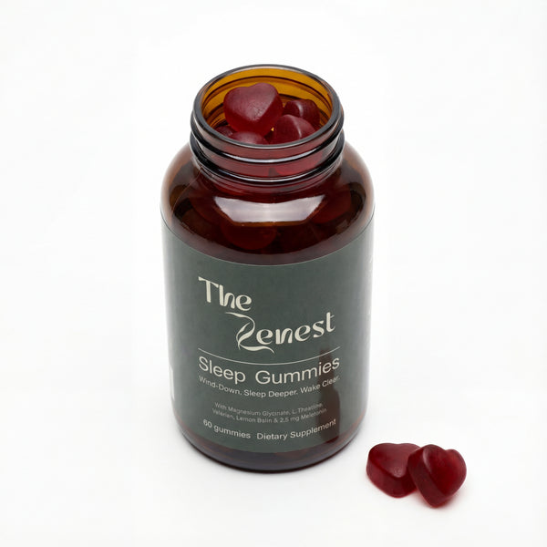 Sleeping gummies for adults ingredient label showing melatonin and magnesium
The Zenest sleep gummies serving size for adults